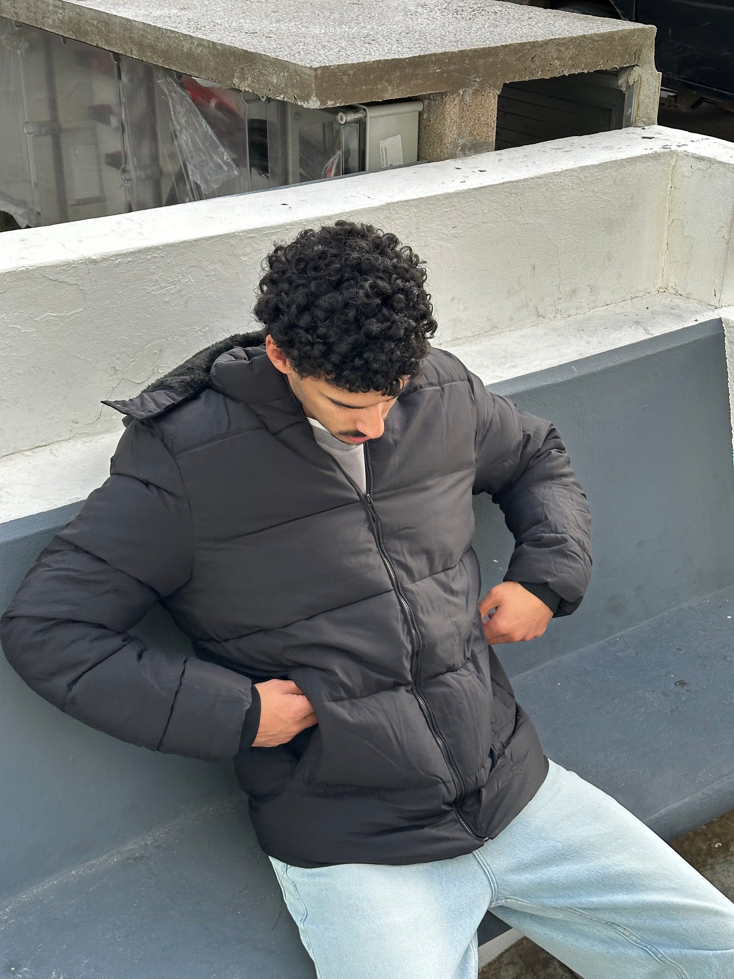 Campera CORDERITO Negra