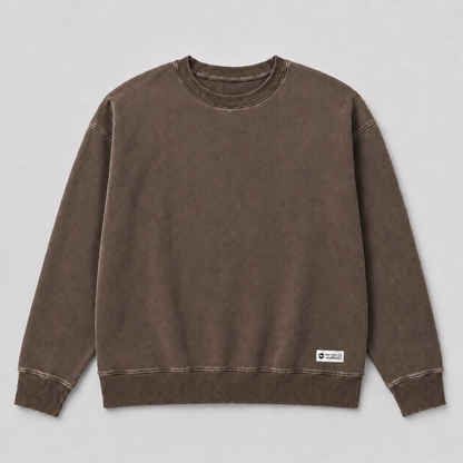 Buzo Liso Lavado Marron